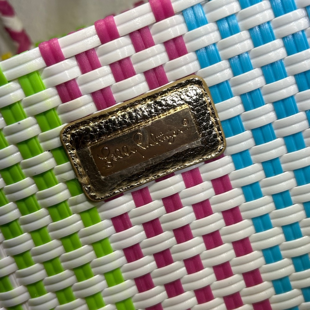 NWOT Lilly Pulitzer Vibrant Multicolored Woven Oversized Tote Bag - Picture 5 of 10
